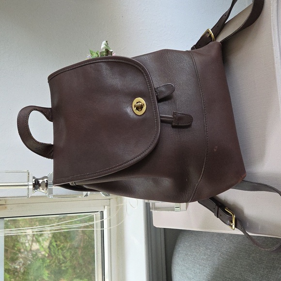 Coach Handbags - Vintage COACH Mahogany Large Leather Daypack Backpack #9791